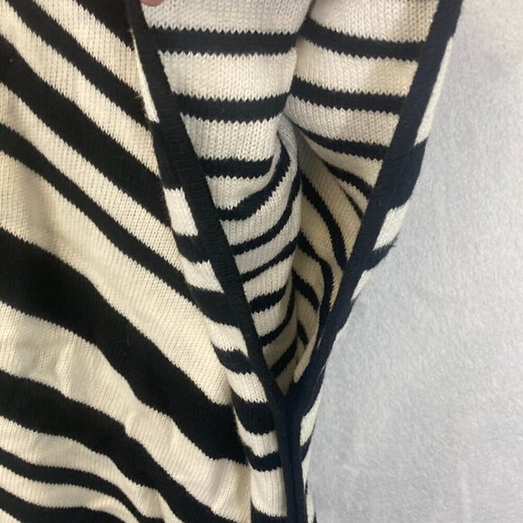 Chico's Open Front Poncho Knit Poncho Sweater One Size Cape Tassels Striped OSFA - Picture 8 of 12